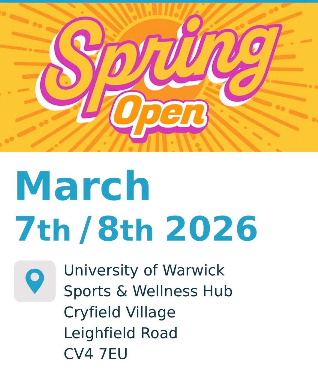 Spring Open - Warwick university - Spectator Tickets – Cheer City